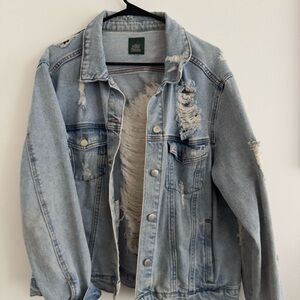 WMNS Distressed Denim Oversized Jacket